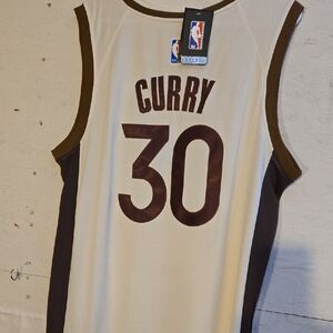 Men's Cream and Brown Basketball Jersey